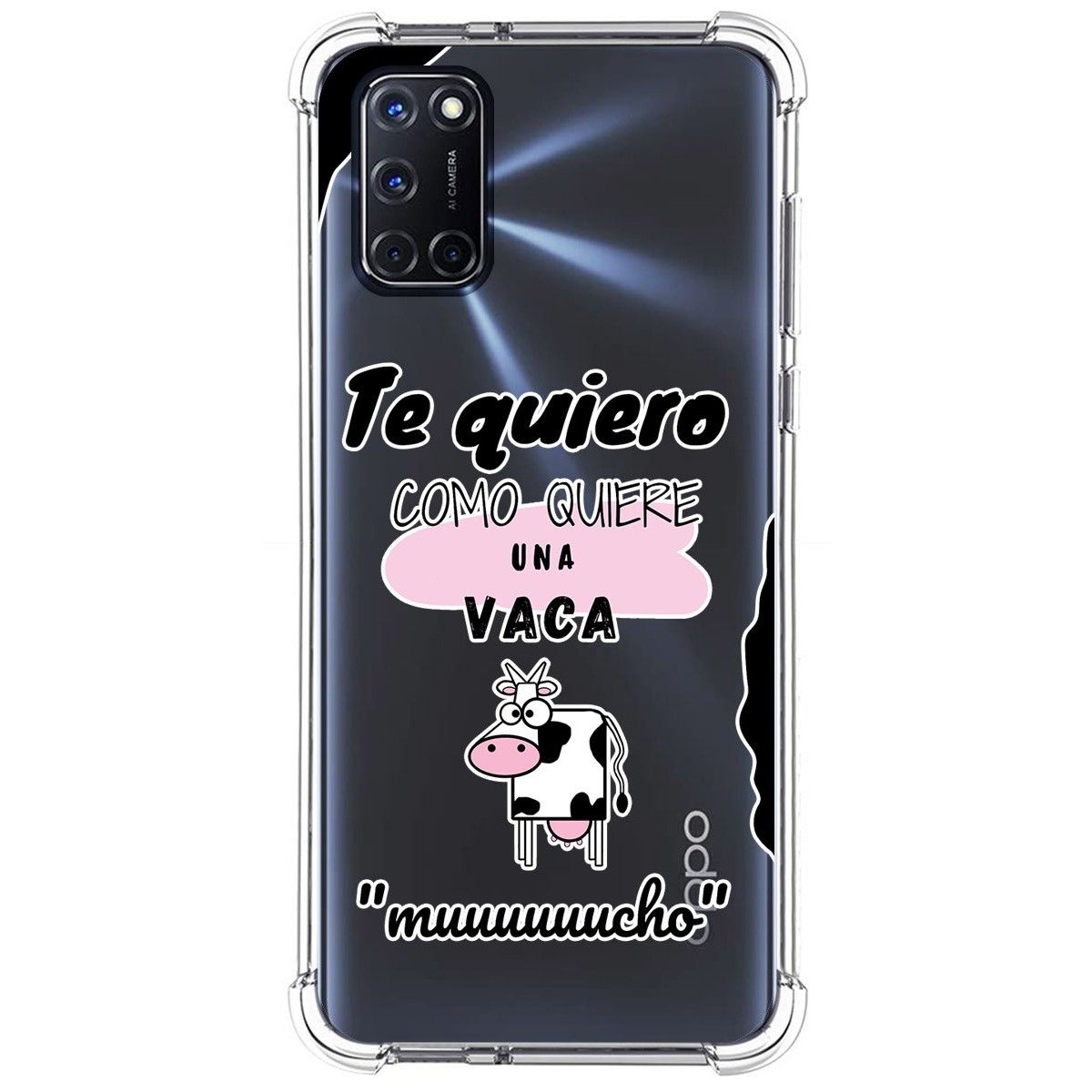 Funda Silicona Antigolpes para Oppo A52 / A72 diseño Vaca Dibujos