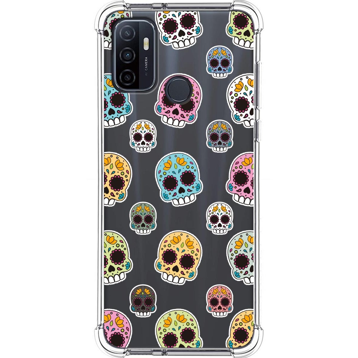 Funda Silicona Antigolpes para Oppo A53 / A53s diseño Catrina Dibujos