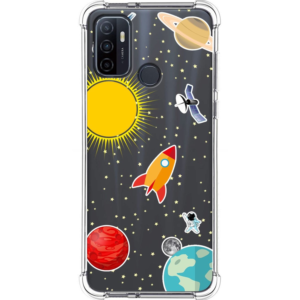 Funda Silicona Antigolpes para Oppo A53 / A53s diseño Espacio Dibujos