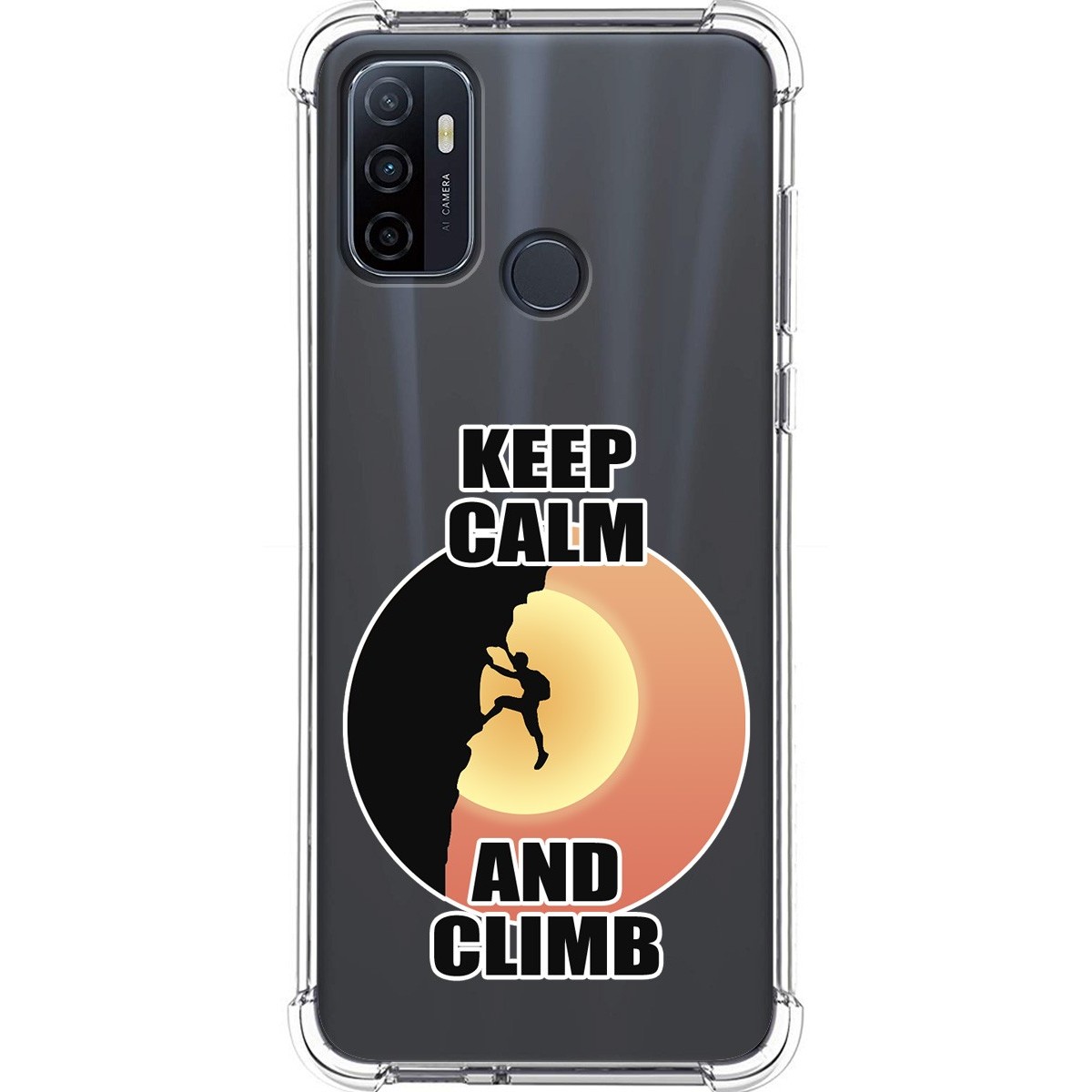 Funda Silicona Antigolpes para Oppo A53 / A53s diseño Hombre Escalada Dibujos
