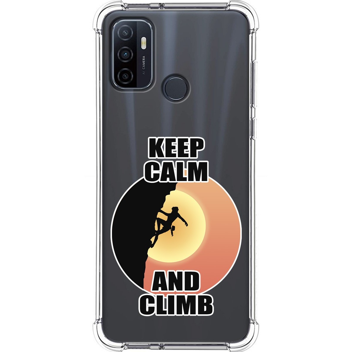 Funda Silicona Antigolpes para Oppo A53 / A53s diseño Mujer Escalada Dibujos