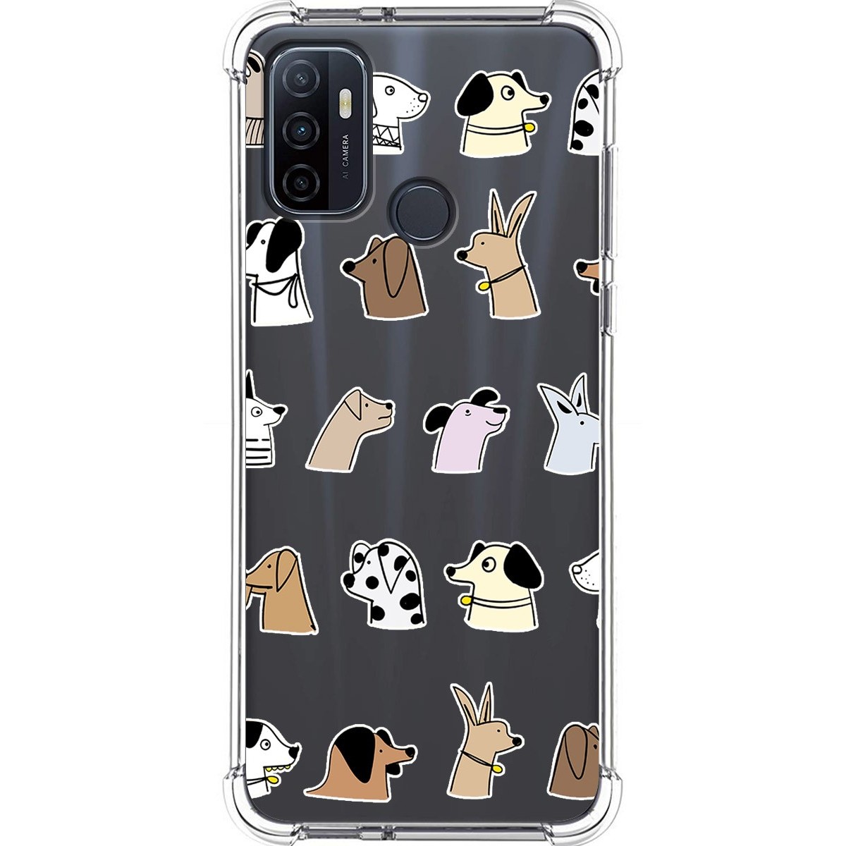 Funda Silicona Antigolpes para Oppo A53 / A53s diseño Perros Dibujos