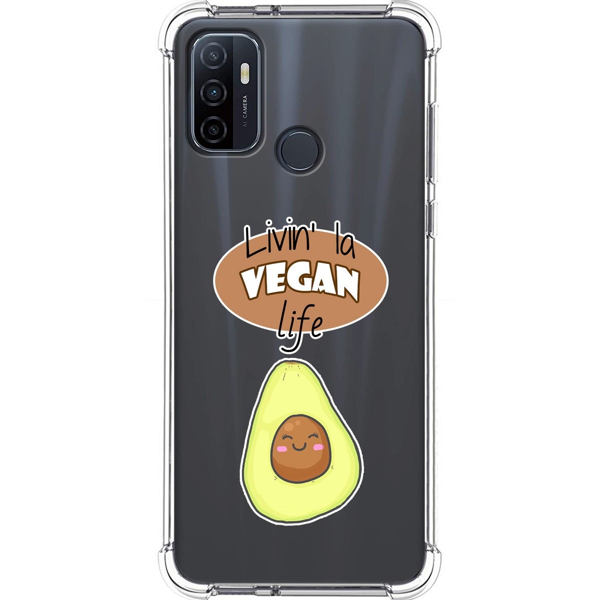 Funda Silicona Antigolpes para Oppo A53 / A53s diseño Vegan Life Dibujos