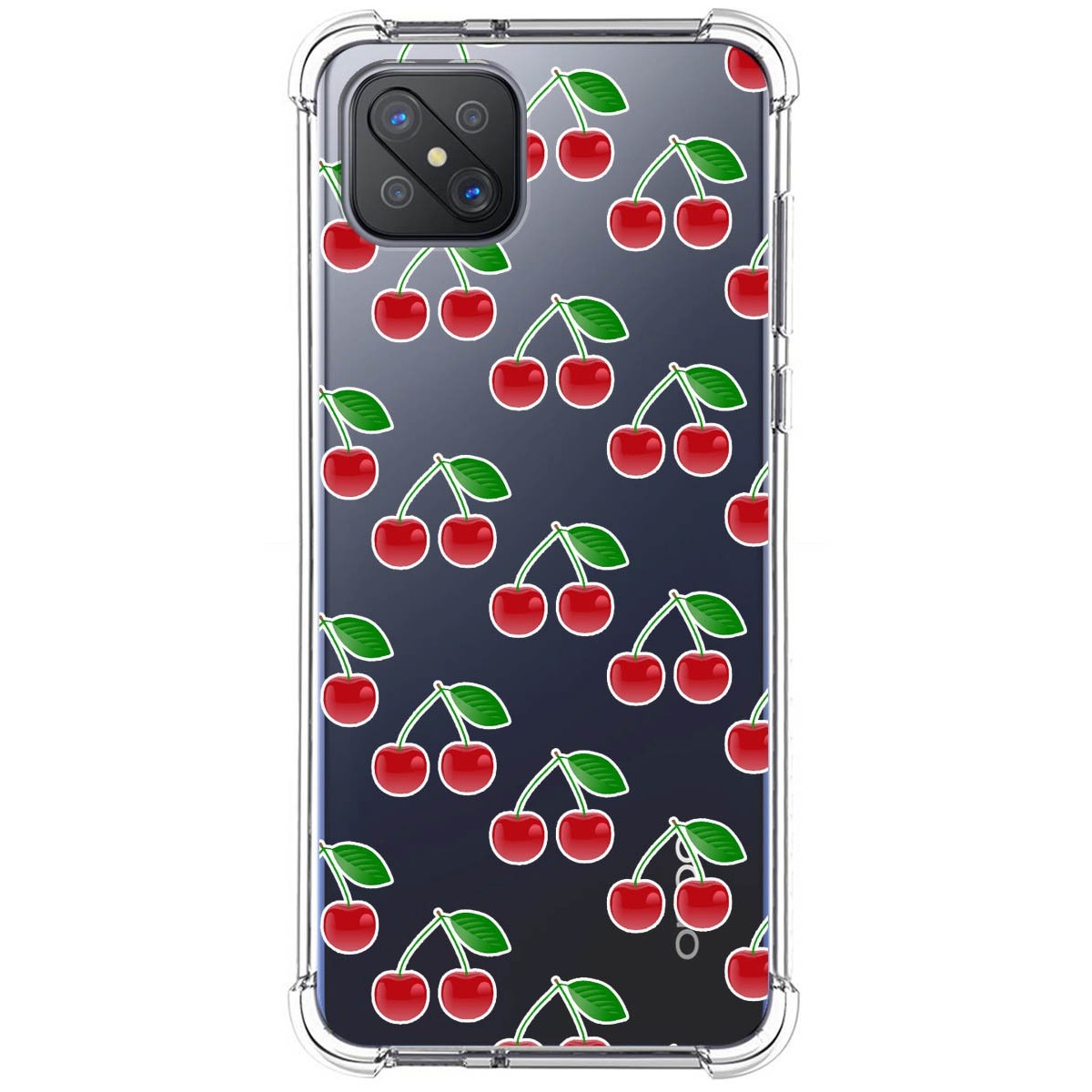 Funda Silicona Antigolpes para Oppo Reno 4Z 5G diseño Cerezas Dibujos