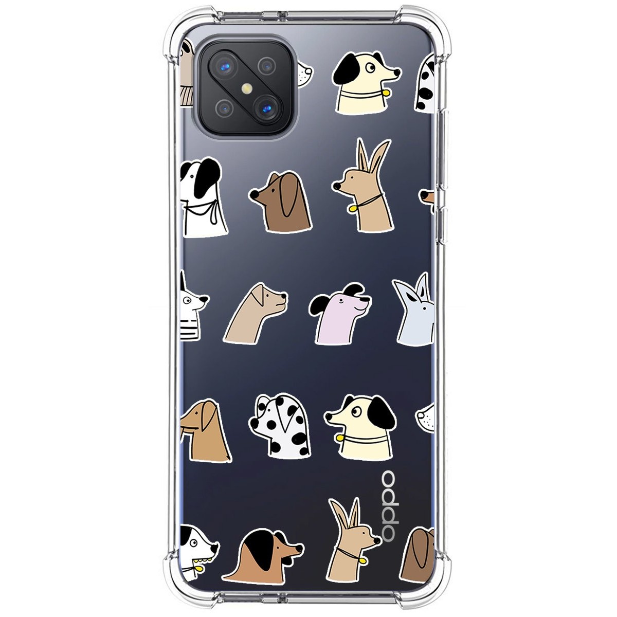 Funda Silicona Antigolpes para Oppo Reno 4Z 5G diseño Perros Dibujos