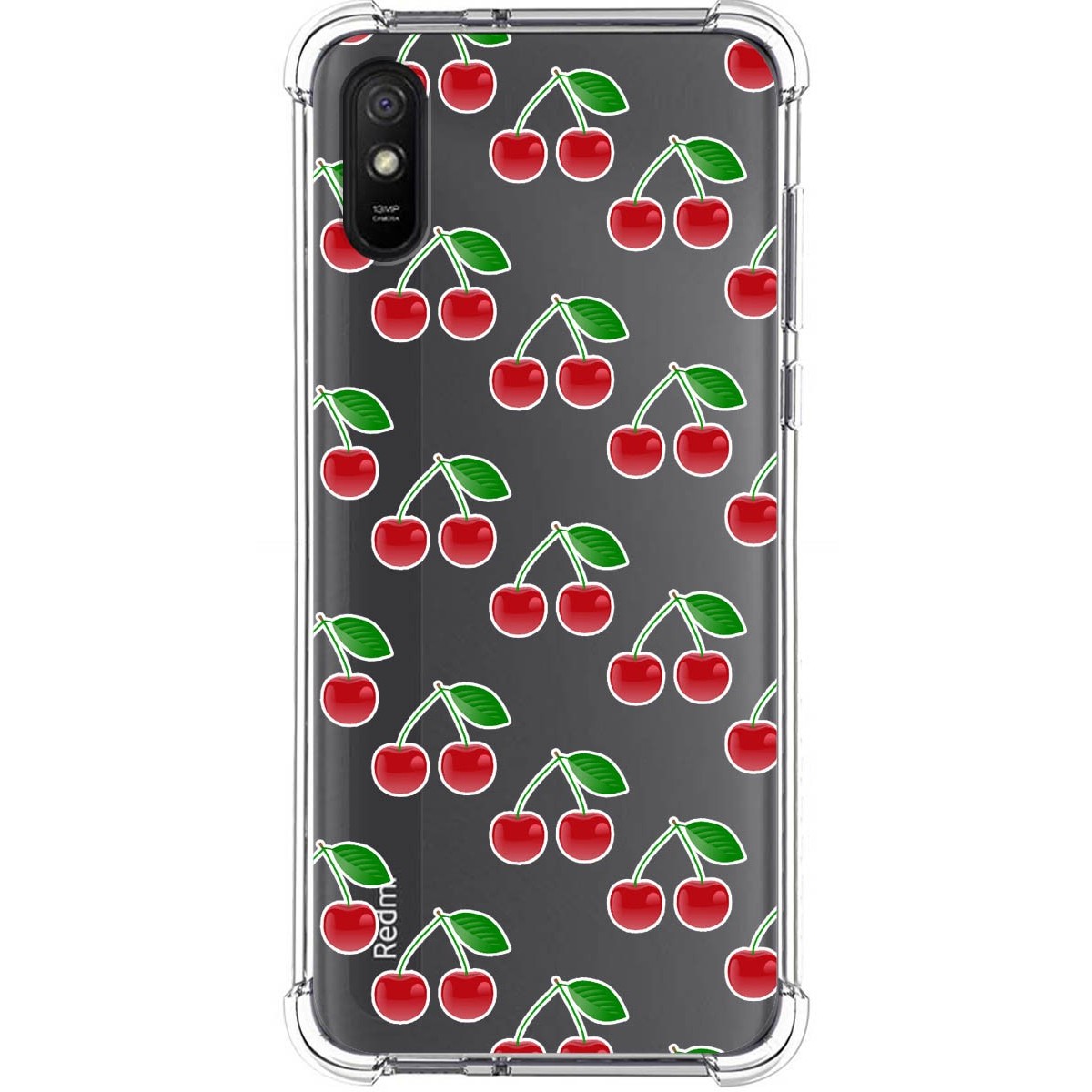 Funda Silicona Antigolpes para Xiaomi Redmi 9A / 9AT diseño Cerezas Dibujos