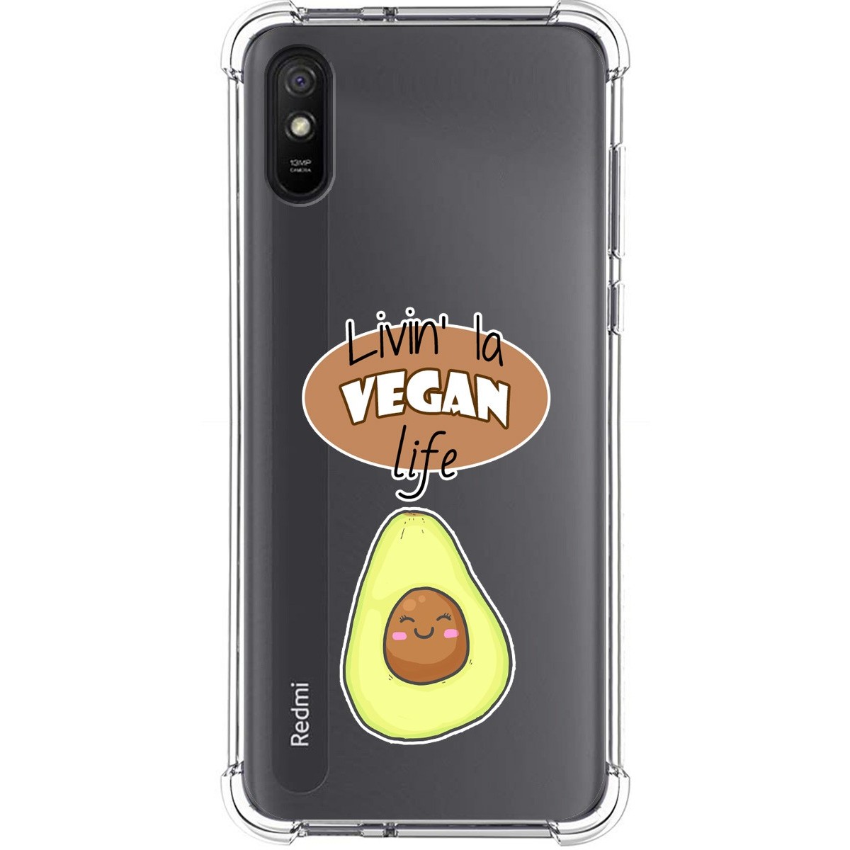 Funda Silicona Antigolpes para Xiaomi Redmi 9A / 9AT diseño Vegan Life Dibujos