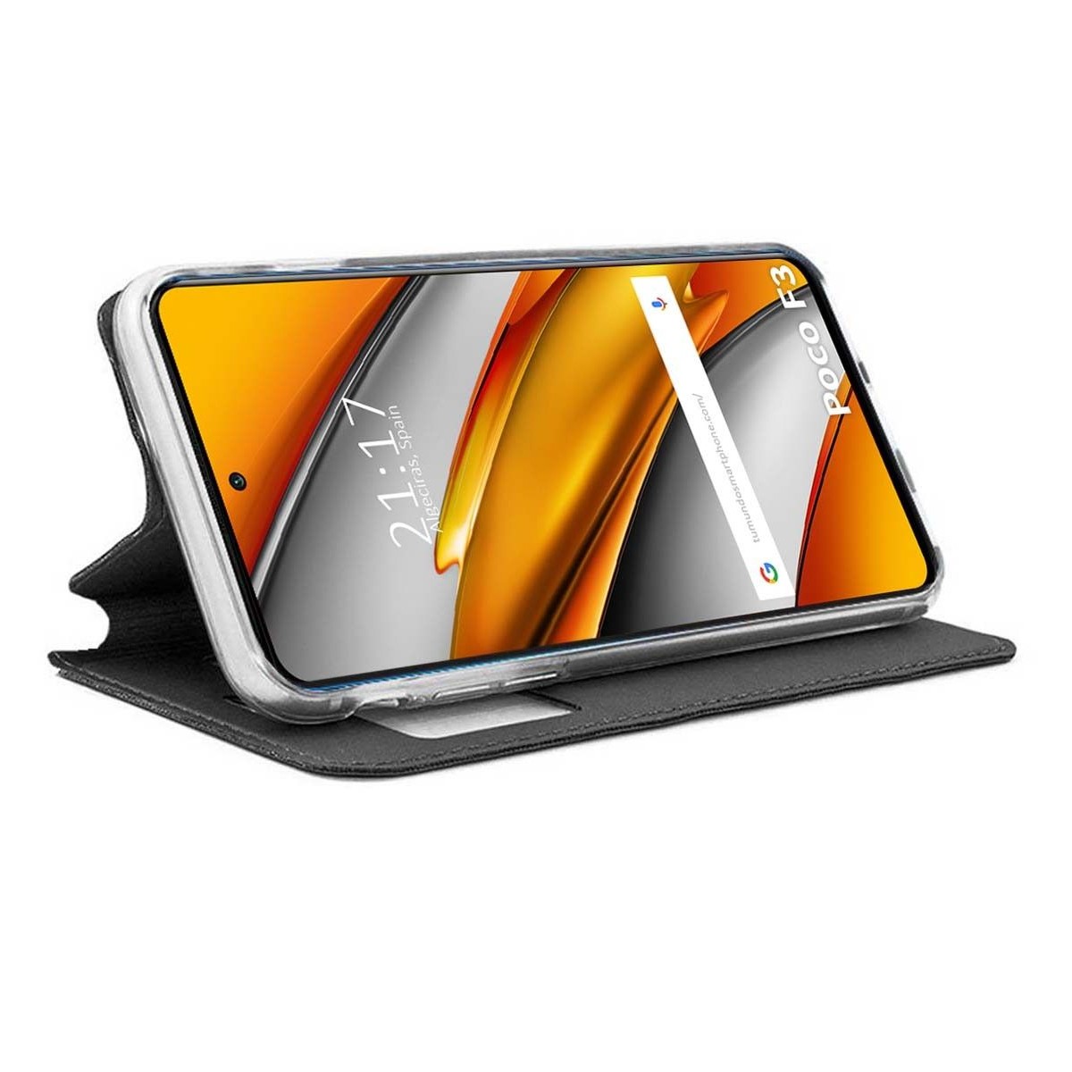 Funda Libro Soporte con Ventana para Xiaomi POCO F3 5G / Mi 11i 5G color Negra