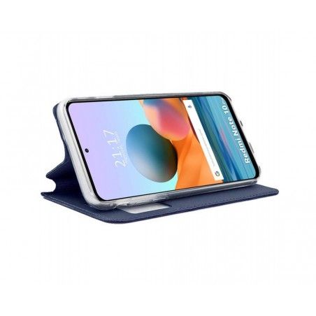 Funda Libro Soporte con Ventana para Xiaomi Redmi Note 10 Pro color Azul