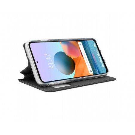 Funda Libro Soporte con Ventana para Xiaomi Redmi Note 10 Pro color Negra