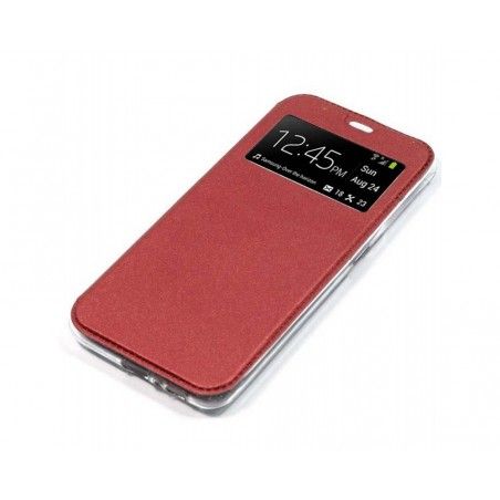 Funda Libro Soporte con Ventana para Xiaomi Redmi Note 10 Pro color Roja