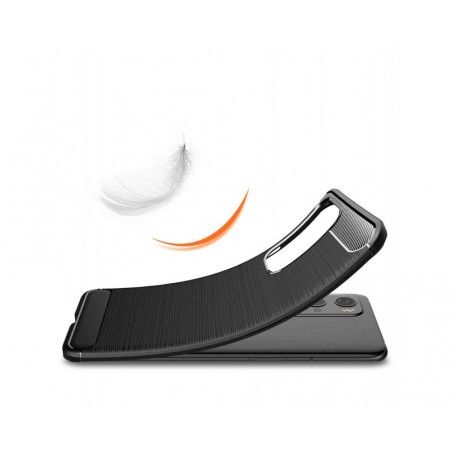 Funda Gel Tpu Tipo Carbon Negra para OnePlus 9 Pro 5G