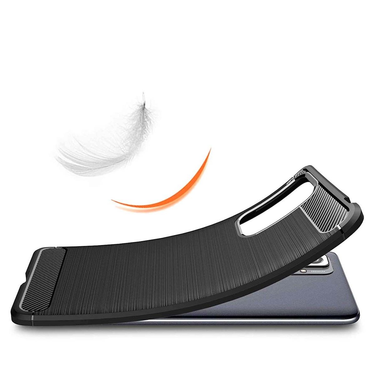 Funda Gel Tpu Tipo Carbon Negra para Xiaomi POCO F3 5G / Mi 11i 5G