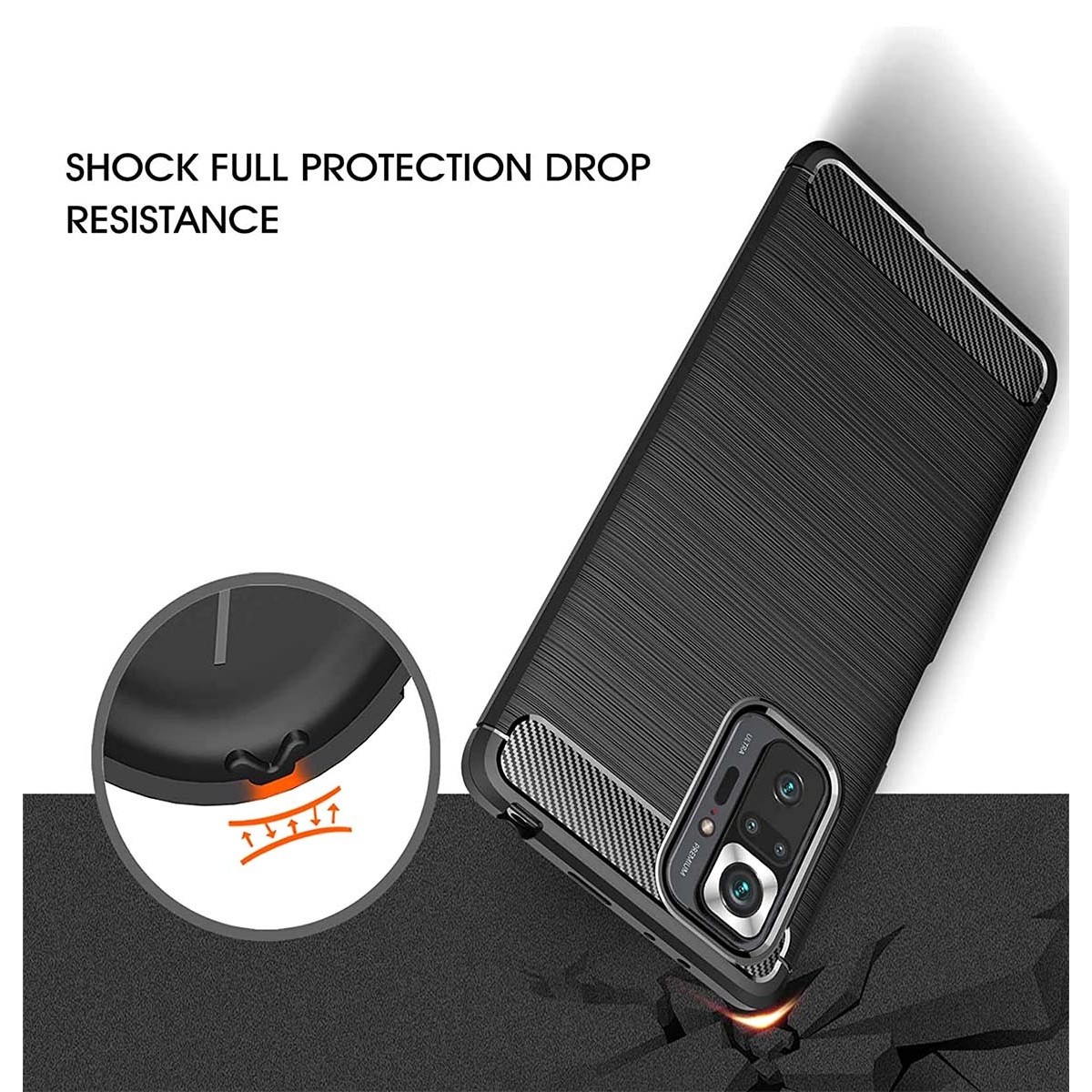 Funda Gel Tpu Tipo Carbon Negra para Xiaomi POCO F3 5G / Mi 11i 5G