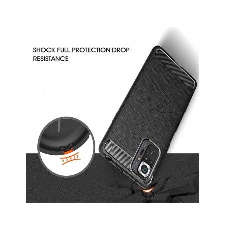 Funda Gel Tpu Tipo Carbon Negra para Xiaomi POCO F3 5G / Mi 11i 5G