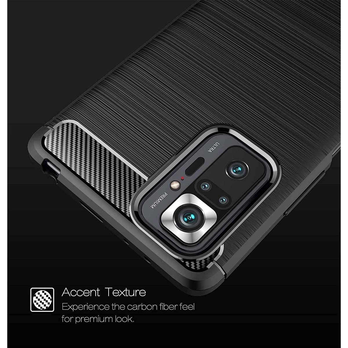 Funda Gel Tpu Tipo Carbon Negra para Xiaomi POCO F3 5G / Mi 11i 5G