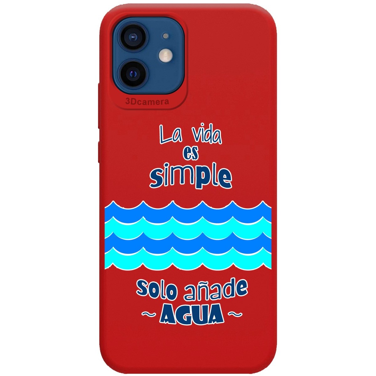 Funda Silicona Líquida Roja para Iphone 12 / 12 Pro (6.1) diseño Agua Dibujos
