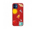 Funda Silicona Líquida Roja para Iphone 12 / 12 Pro (6.1) diseño Espacio Dibujos