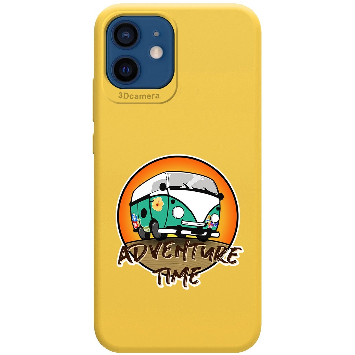 Funda Silicona Líquida Amarilla para Iphone 12 / 12 Pro (6.1) diseño Adventure Time Dibujos
