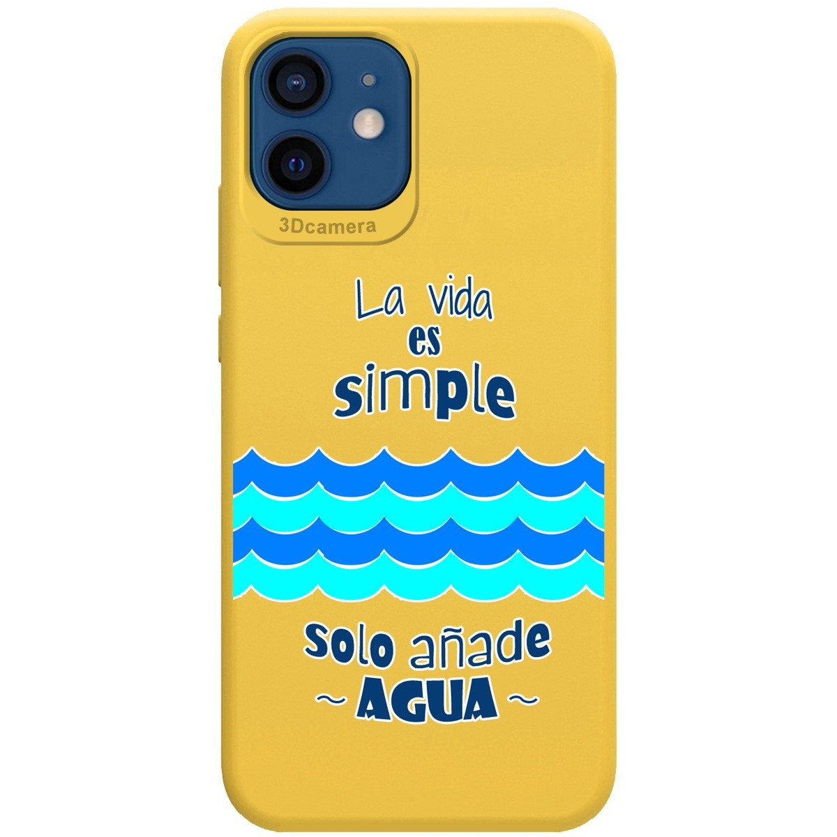 Funda Silicona Líquida Amarilla para Iphone 12 / 12 Pro (6.1) diseño Agua Dibujos