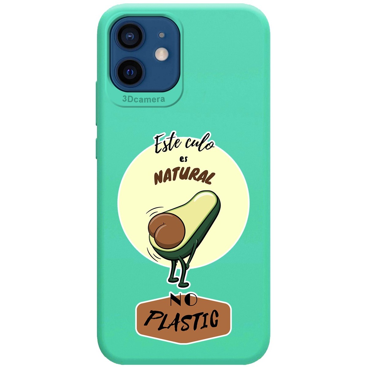 Funda Silicona Líquida Verde para Iphone 12 / 12 Pro (6.1) diseño Culo Natural Dibujos