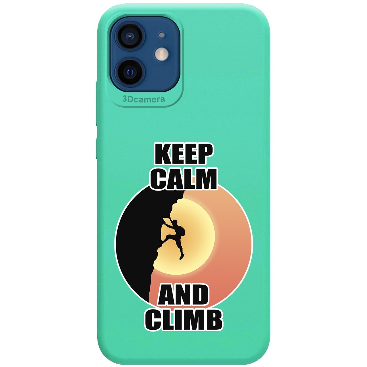 Funda Silicona Líquida Verde para Iphone 12 / 12 Pro (6.1) diseño Hombre Escalada Dibujos