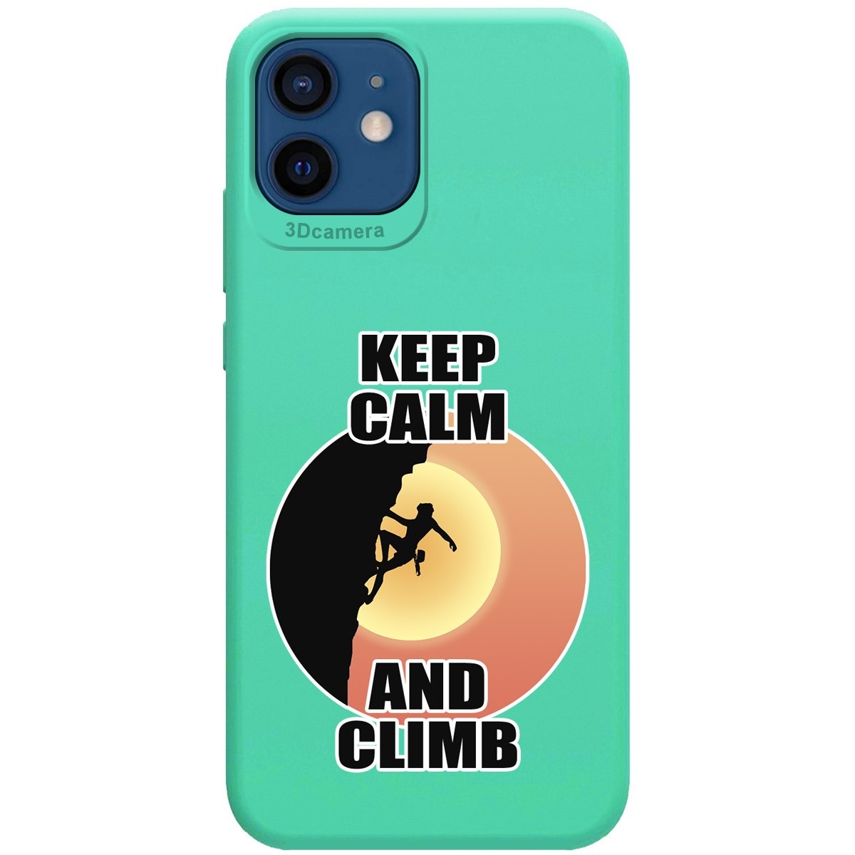Funda Silicona Líquida Verde para Iphone 12 / 12 Pro (6.1) diseño Mujer Escalada Dibujos