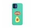 Funda Silicona Líquida Verde para Iphone 12 / 12 Pro (6.1) diseño Vegan Life Dibujos