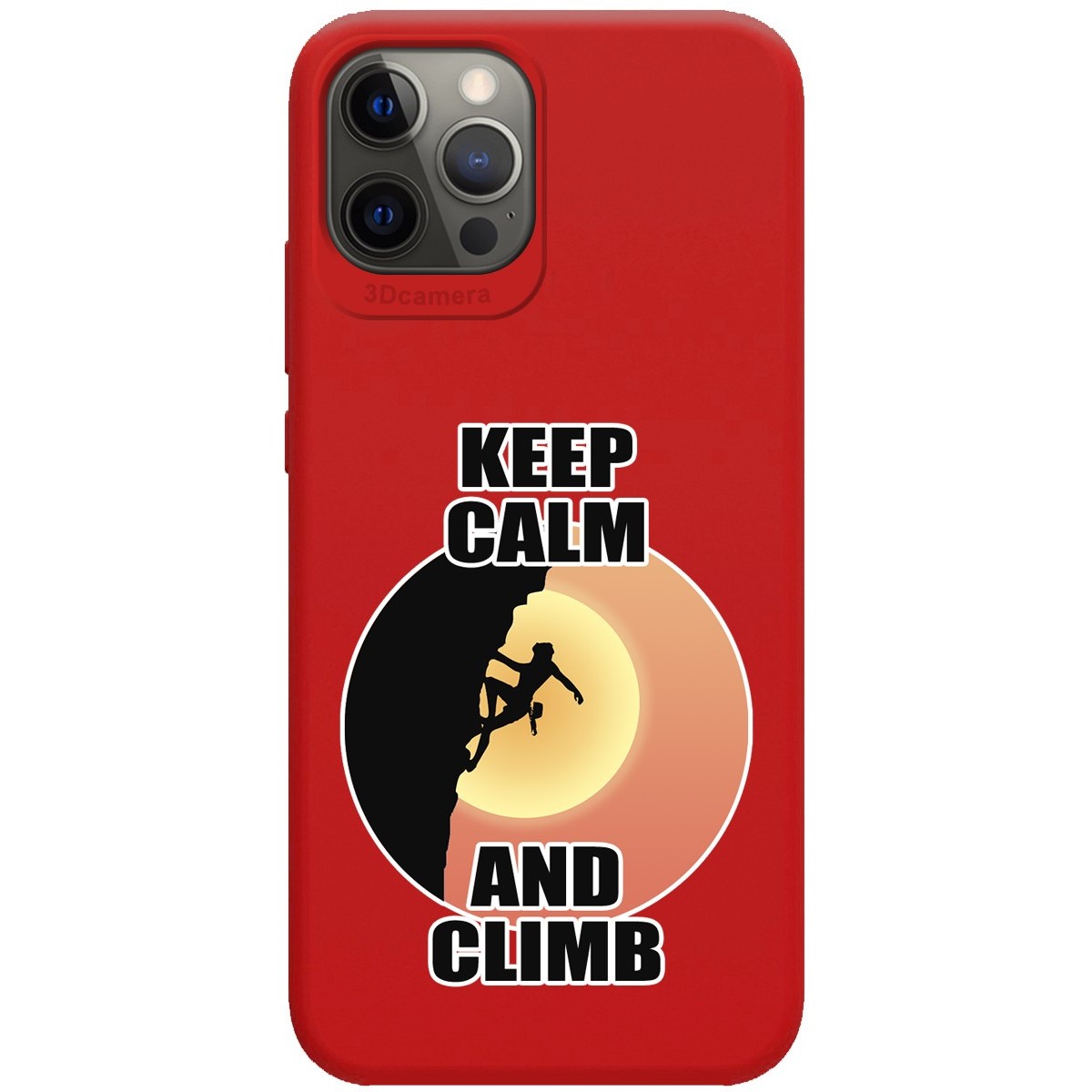 Funda Silicona Líquida Roja para Iphone 12 Pro Max (6.7) diseño Mujer Escalada Dibujos