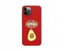 Funda Silicona Líquida Roja para Iphone 12 Pro Max (6.7) diseño Vegan Life Dibujos