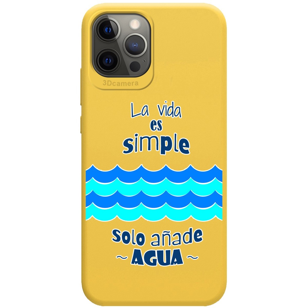 Funda Silicona Líquida Amarilla para Iphone 12 Pro Max (6.7) diseño Agua Dibujos