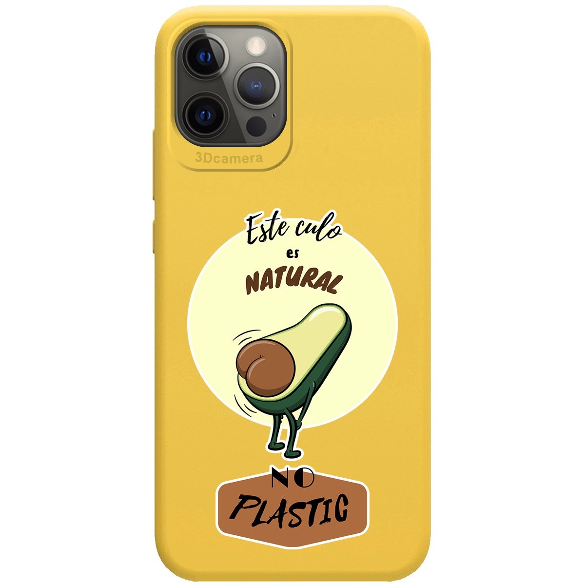 Funda Silicona Líquida Amarilla para Iphone 12 Pro Max (6.7) diseño Culo Natural Dibujos