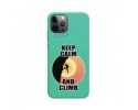 Funda Silicona Líquida Verde para Iphone 12 Pro Max (6.7) diseño Hombre Escalada Dibujos