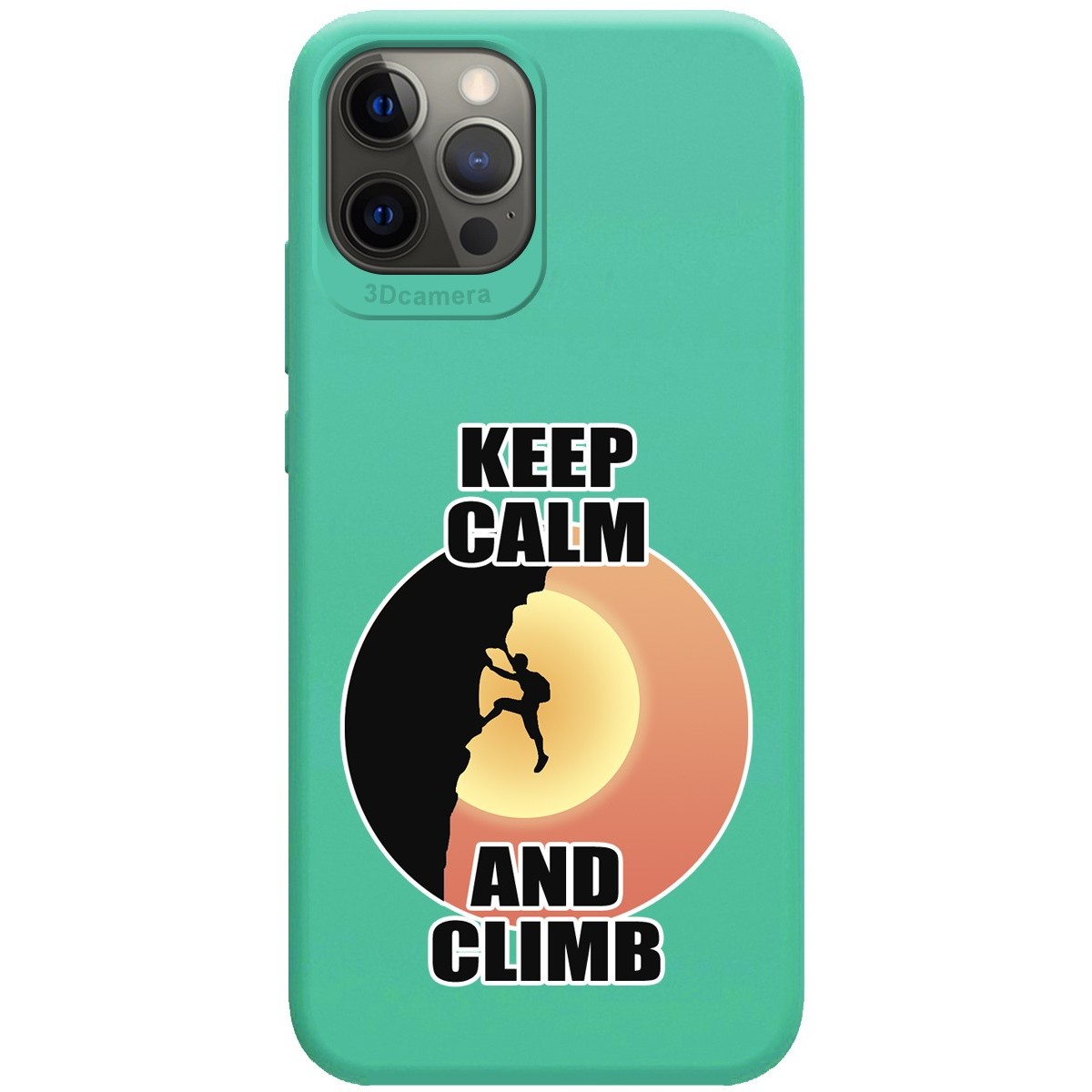 Funda Silicona Líquida Verde para Iphone 12 Pro Max (6.7) diseño Hombre Escalada Dibujos