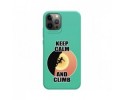 Funda Silicona Líquida Verde para Iphone 12 Pro Max (6.7) diseño Mujer Escalada Dibujos