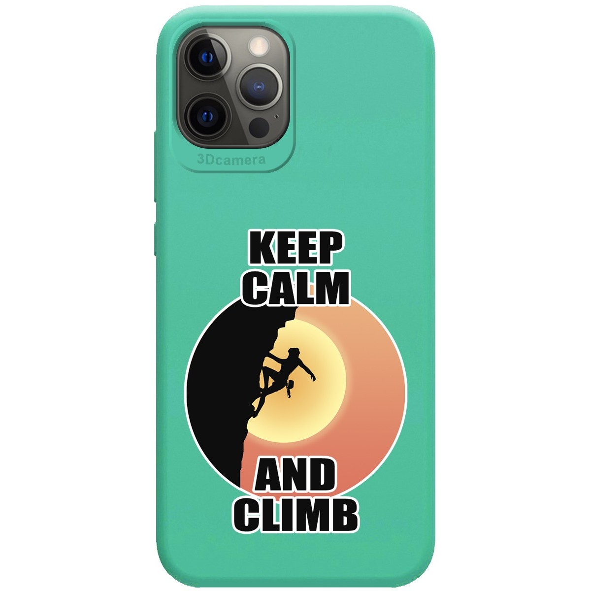 Funda Silicona Líquida Verde para Iphone 12 Pro Max (6.7) diseño Mujer Escalada Dibujos