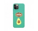 Funda Silicona Líquida Verde para Iphone 12 Pro Max (6.7) diseño Vegan Life Dibujos
