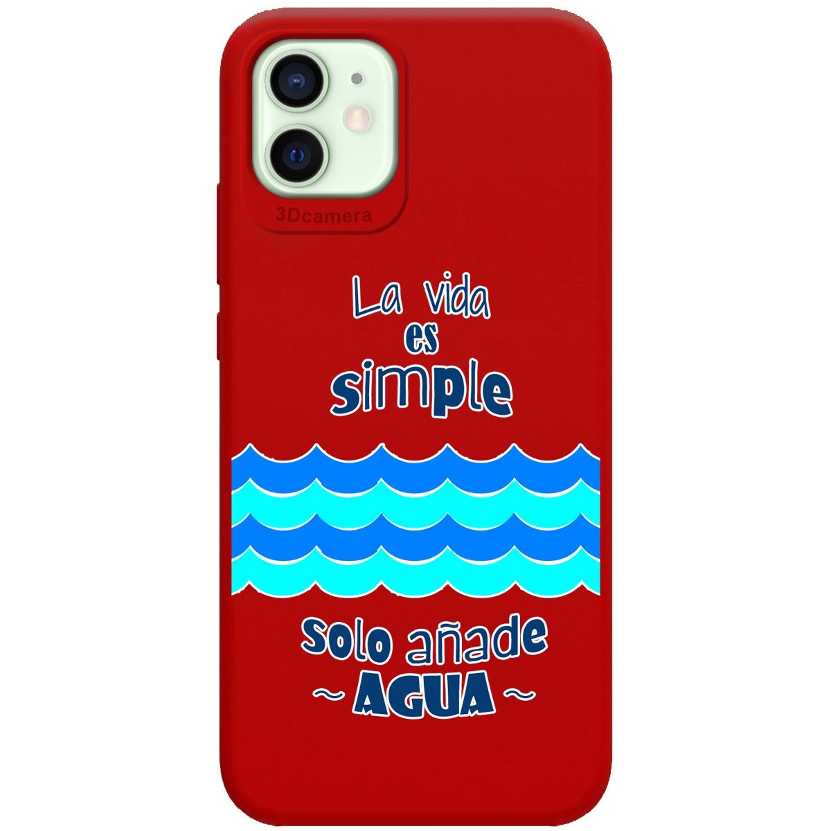 Funda Silicona Líquida Roja para Iphone 12 Mini (5.4) diseño Agua Dibujos