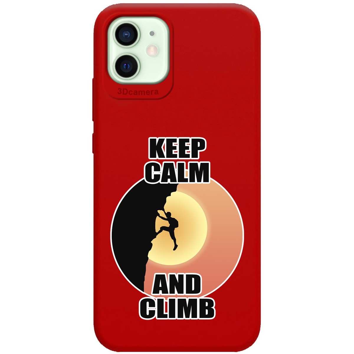 Funda Silicona Líquida Roja para Iphone 12 Mini (5.4) diseño Hombre Escalada Dibujos