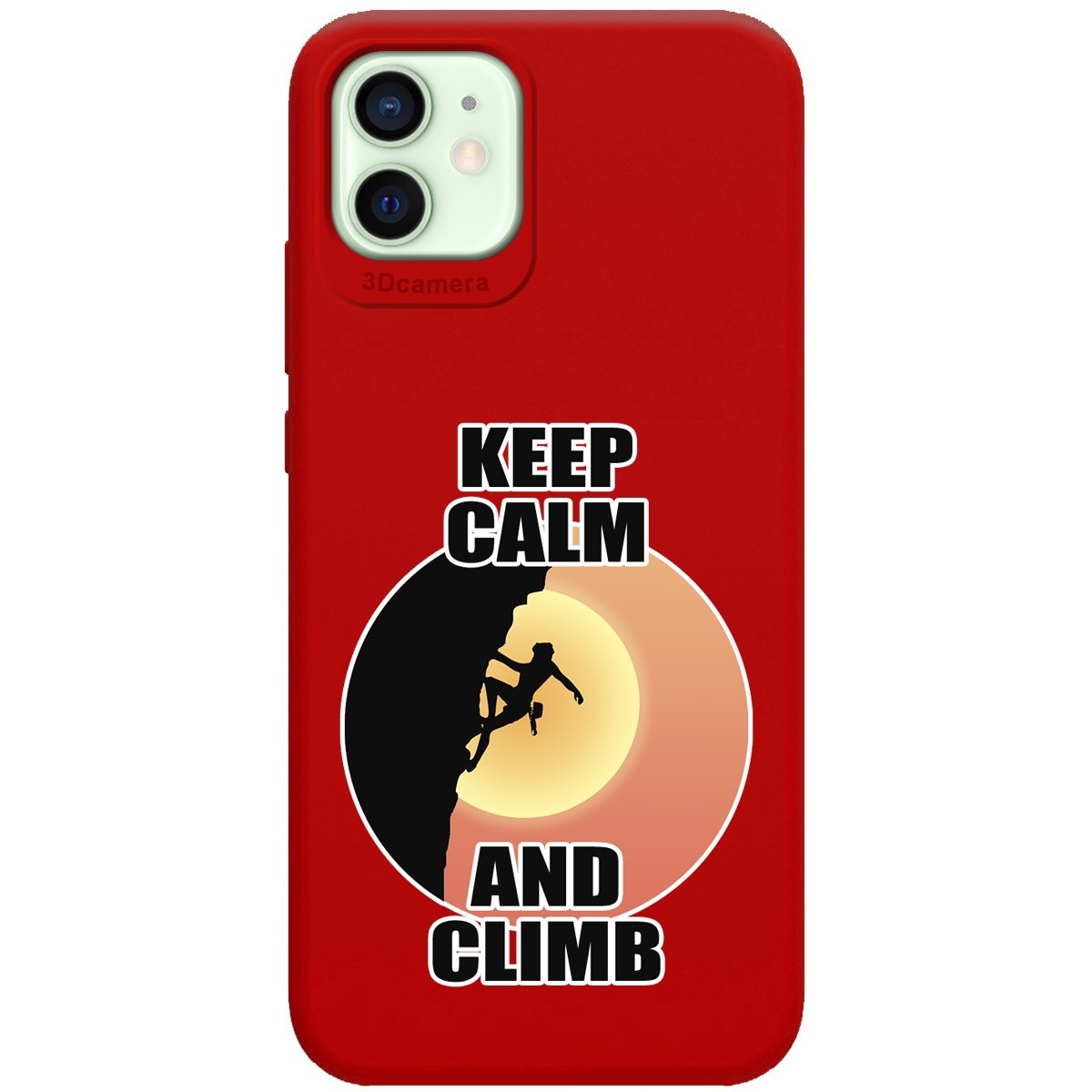 Funda Silicona Líquida Roja para Iphone 12 Mini (5.4) diseño Mujer Escalada Dibujos