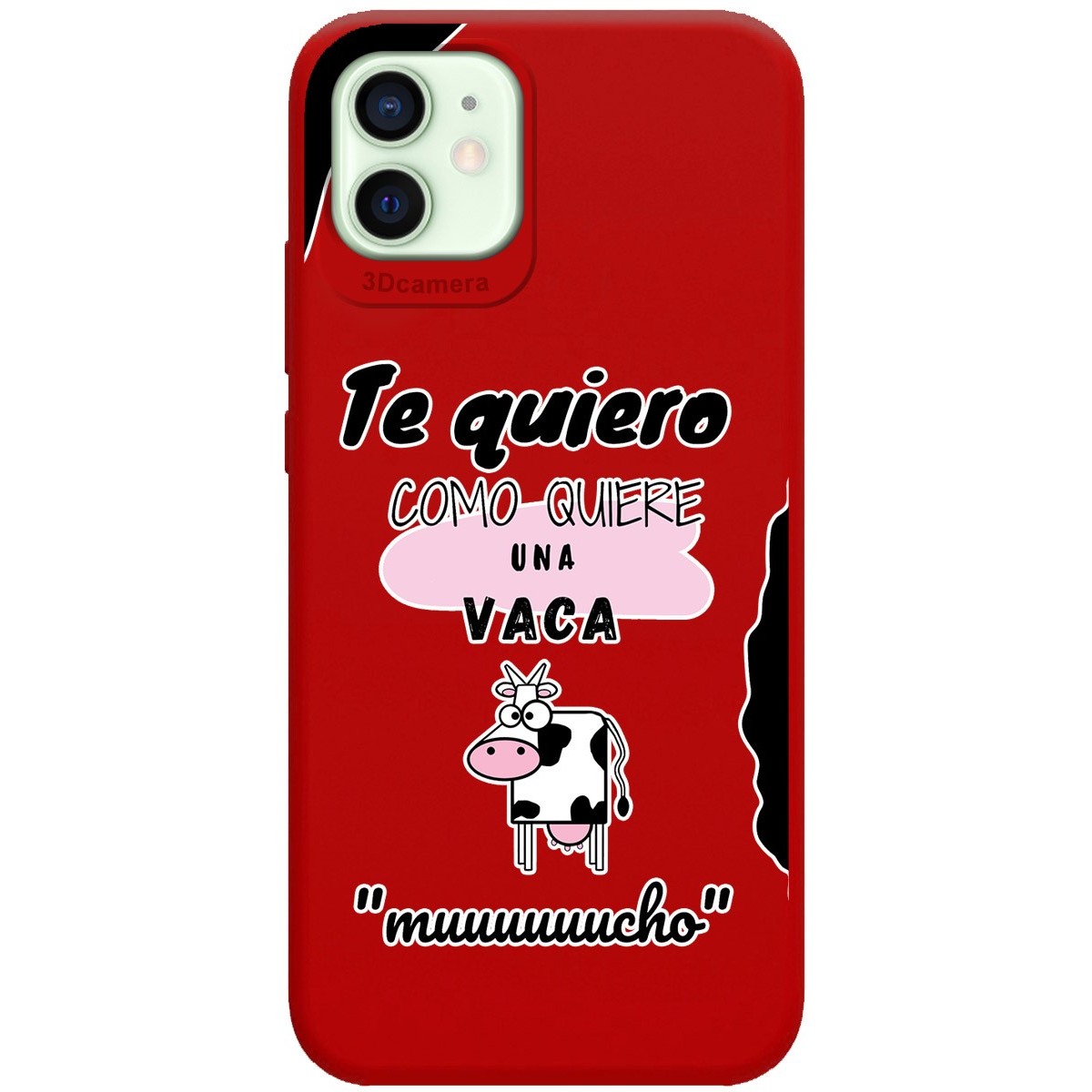 Funda Silicona Líquida Roja para Iphone 12 Mini (5.4) diseño Vaca Dibujos