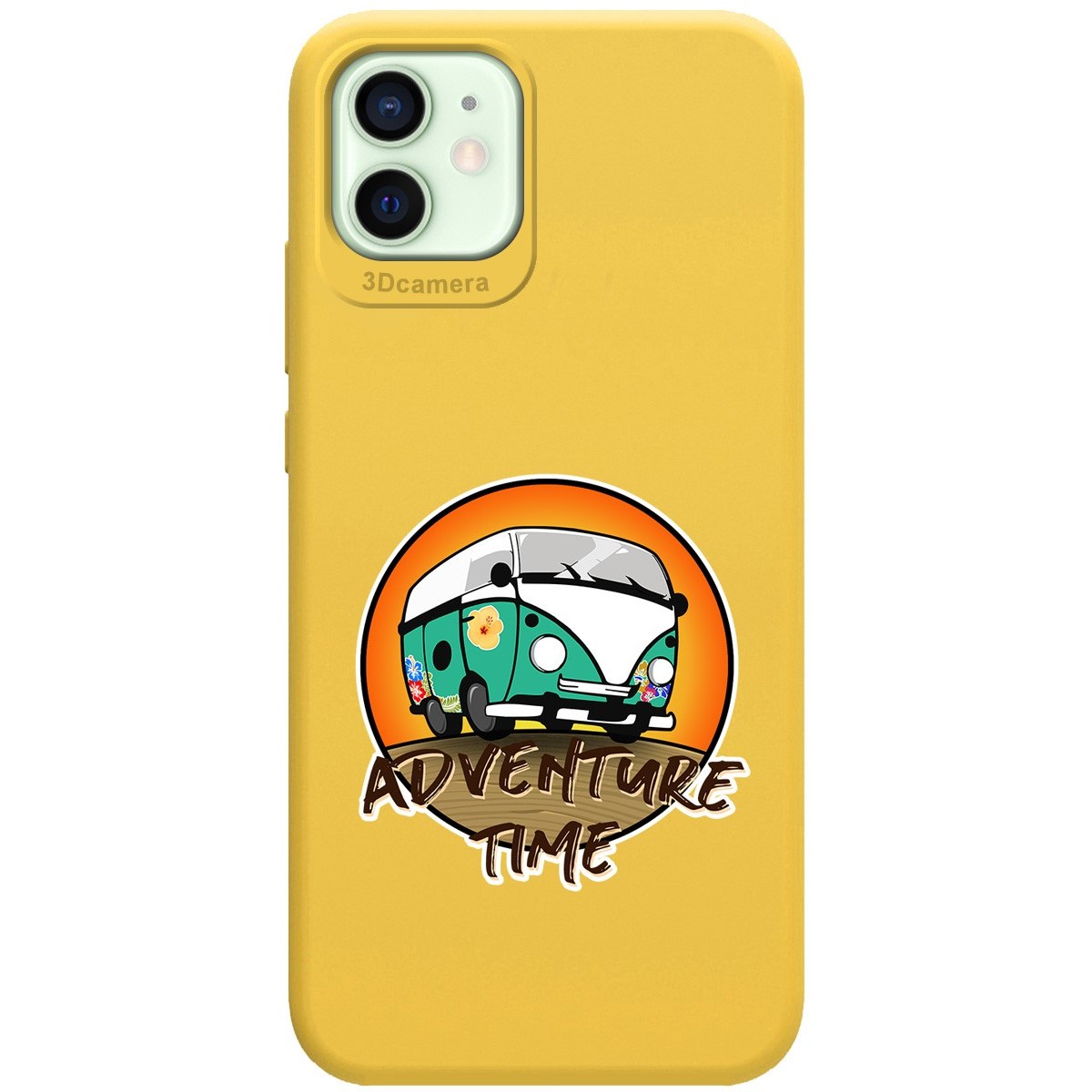 Funda Silicona Líquida Amarilla para Iphone 12 Mini (5.4) diseño Adventure Time Dibujos