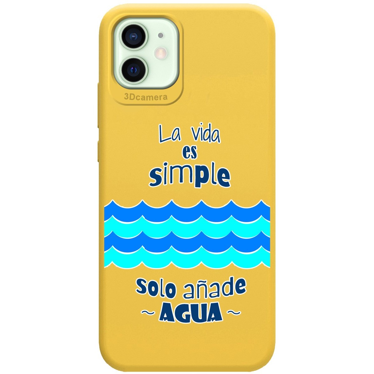 Funda Silicona Líquida Amarilla para Iphone 12 Mini (5.4) diseño Agua Dibujos