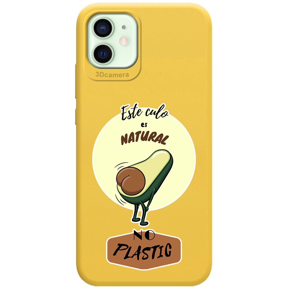 Funda Silicona Líquida Amarilla para Iphone 12 Mini (5.4) diseño Culo Natural Dibujos
