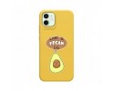 Funda Silicona Líquida Amarilla para Iphone 12 Mini (5.4) diseño Vegan Life Dibujos