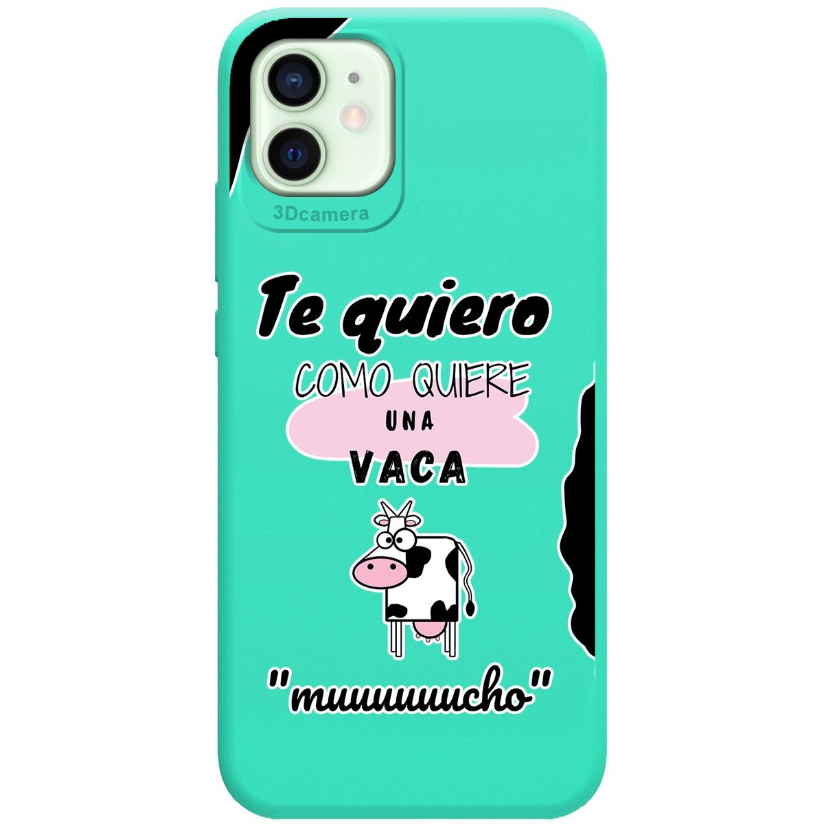 Funda Silicona Líquida Verde para Iphone 12 Mini (5.4) diseño Vaca Dibujos