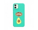 Funda Silicona Líquida Verde para Iphone 12 Mini (5.4) diseño Vegan Life Dibujos