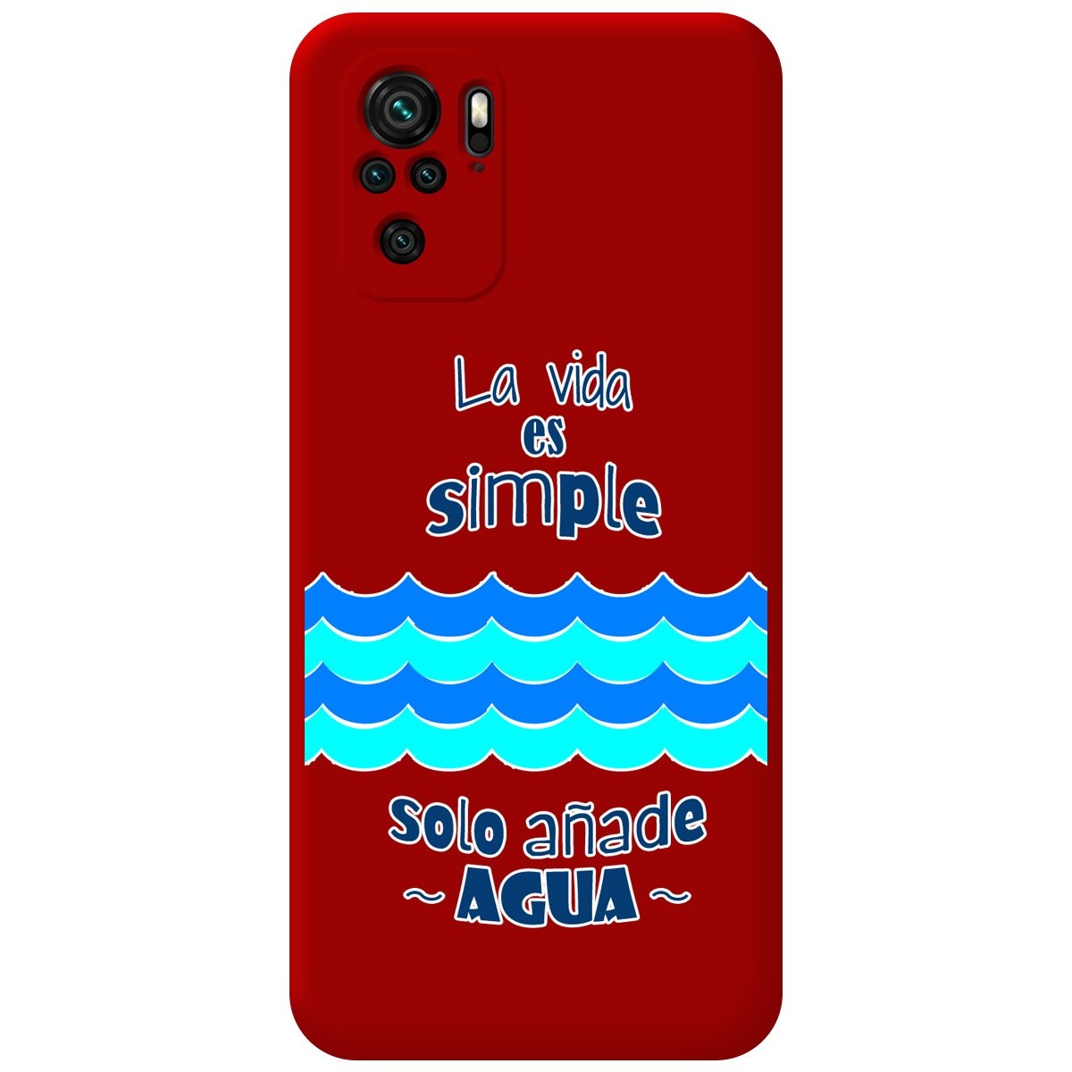 Funda Silicona Líquida Roja para Xiaomi Redmi Note 10 / 10S diseño Agua Dibujos