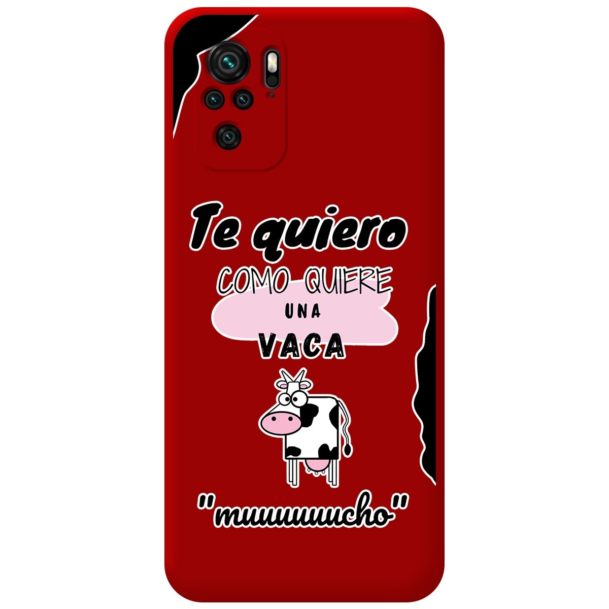 Funda Silicona Líquida Roja para Xiaomi Redmi Note 10 / 10S diseño Vaca Dibujos