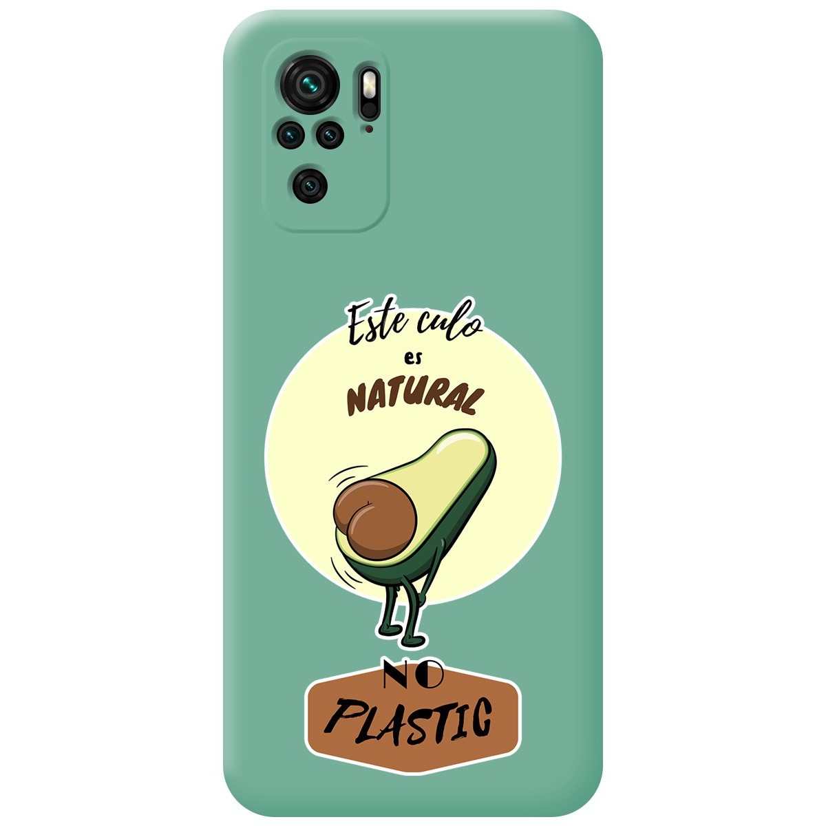 Funda Silicona Líquida Verde para Xiaomi Redmi Note 10 / 10S diseño Culo Natural Dibujos